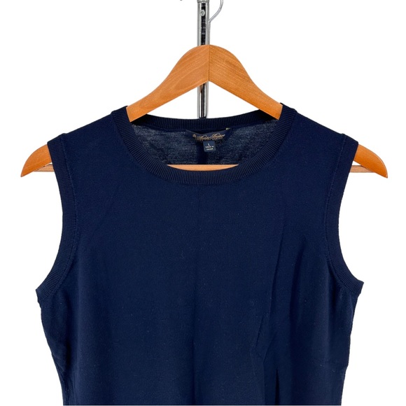 Brooks Brothers Navy Super Fine Merino Wool Sleeveless Sweater Vest Knit size L - Picture 2 of 9